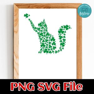 St Patrick’s Day Cat PNG SVG file template