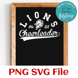Lions Cheerleader Team SVG Customizable