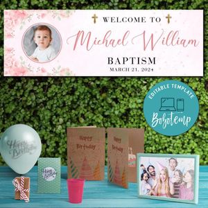 First Communion Banner Customizable Template Instant Download