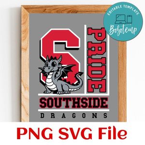 Pride southside dragons Customer Request PNG file template