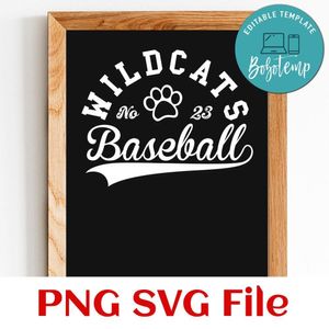 Wildcats Baseball Team SVG Customizable