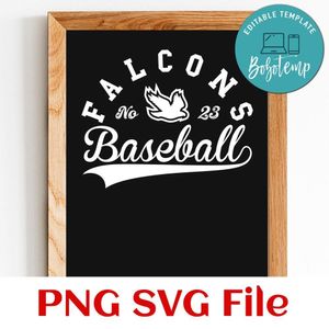 Falcons Baseball Team SVG Customizable