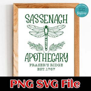 Sassenach Est 1767 Apothecary SVG PNG Customizable Instant Download