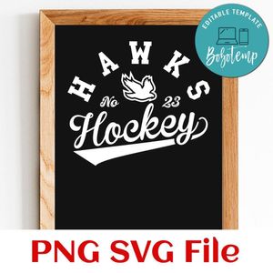 Hawks Hockey Team SVG Customizable