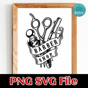 Barber Shop PNG SVG design template
