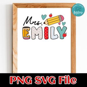 Back to school Custom Name Customer Request PNG file template