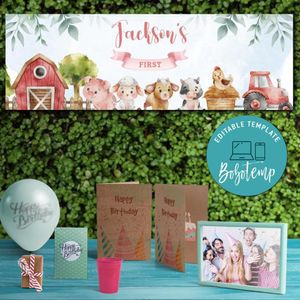 Farm Banner Customizable Template Instant Download