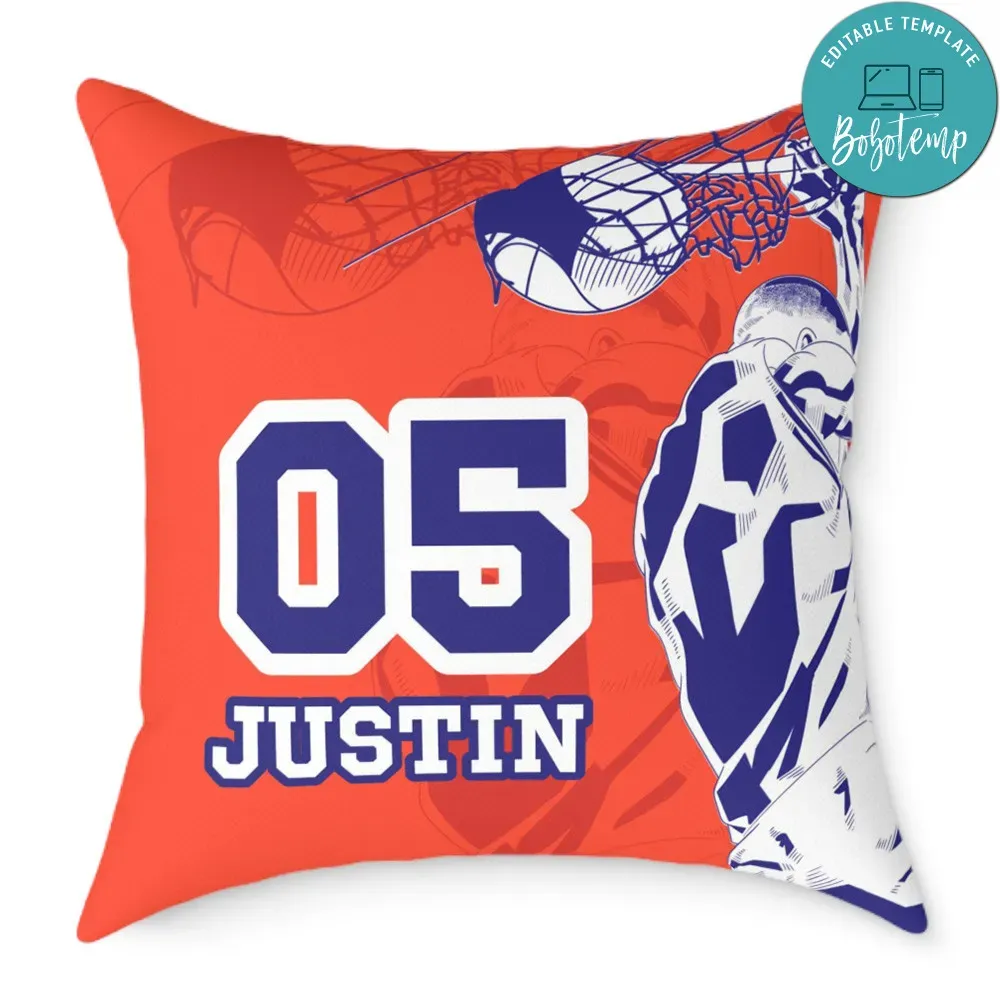 Basketball Pillow Cushion Customizable Template Bobotemp