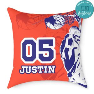 Basketball Pillow Cushion Customizable Template Instant Download