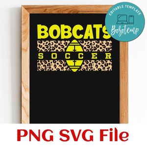 Bobcats Leopard Soccer SVG PNG design template