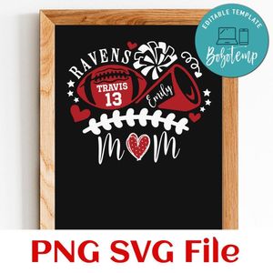 Football & Cheer Mom Customer Request PNG file template