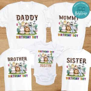 Birthday animal Family Party PNG Customizable Instant Download