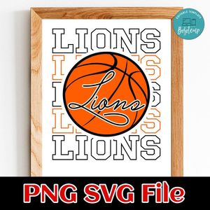 Lions Basketball SVG PNG file template