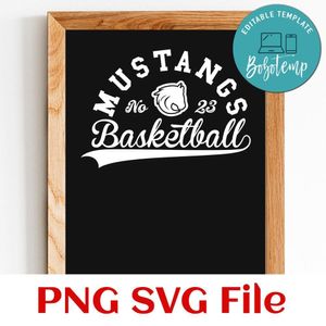 Mustangs Basketball Team SVG Customizable