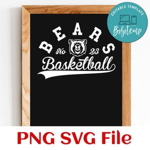 Bears Basketball Team SVG Customizable