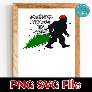 Squatching Through The Snow Sasquatch PNG SVG file template