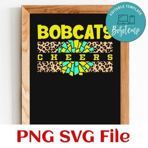 Bobcats Leopard Cheers SVG design template