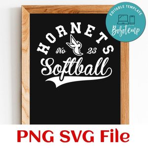 Hornets Softball Team SVG Customizable