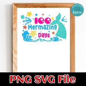 100 Mermazing Days PNG SVG file template