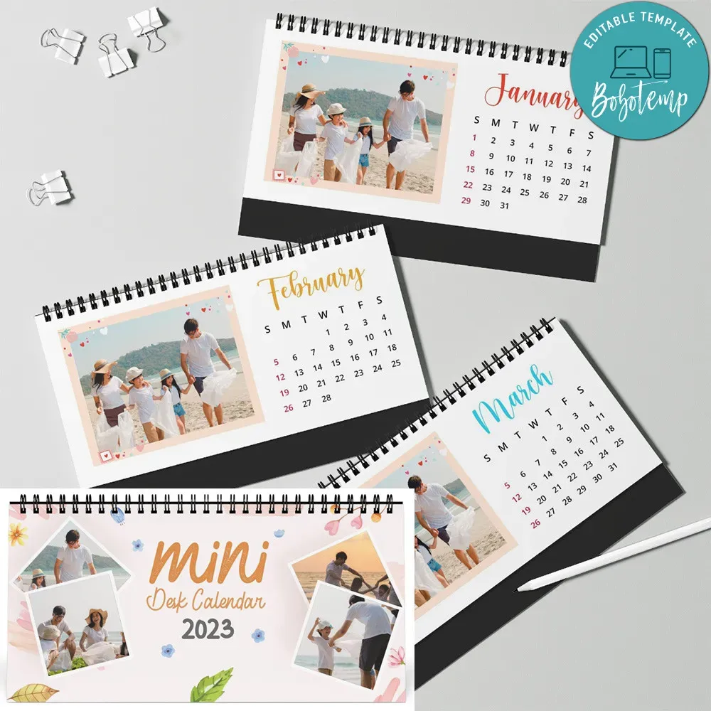 2023 Desk Calendar Custom Photo Bobotemp