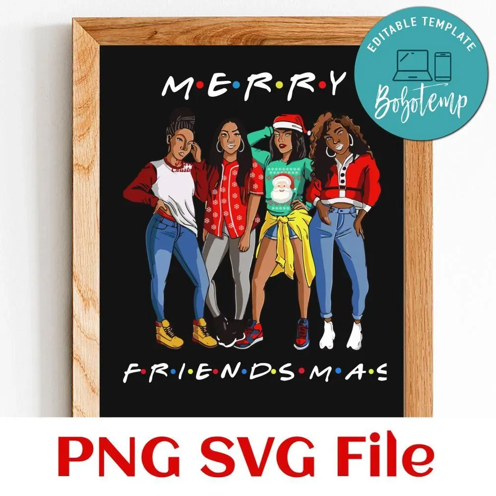 Merry friendsmas PNG SVG file template | Bobotemp