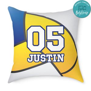 Volleyball Pillow Cushion Customizable Template Instant Download