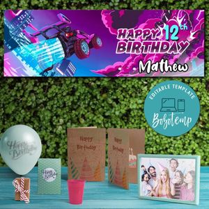 Rocket League Birthday Banner Customizable Template Instant Download