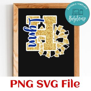 Cheerleader H letter PNG design template