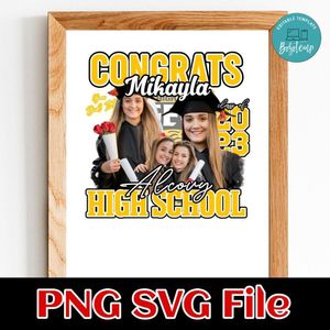 Class of 2023 Congrats High School PNG design template