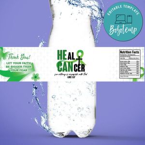 Lymphoma Bottle Label Customizable template instant download