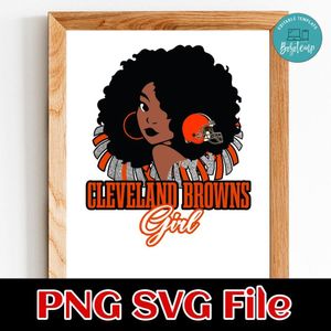 Cleveland Browns girl PNG SVG file template