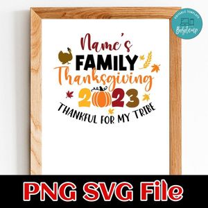Family Name Thanksgiving PNG design template