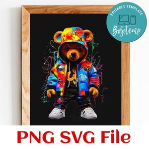 Gangster bear Customer Request PNG file template