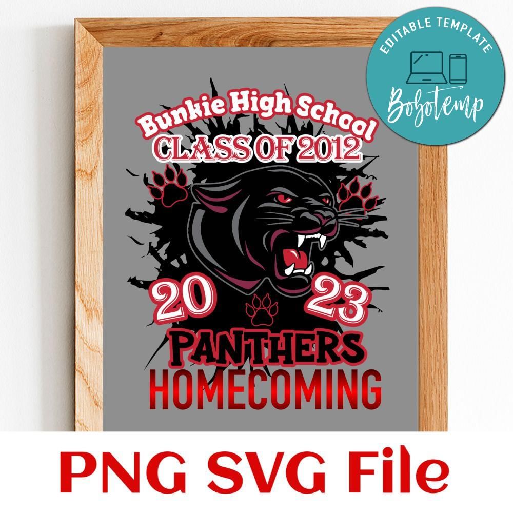 Bunkie High School 2023 Panthers comeming PNG Createpartylabels