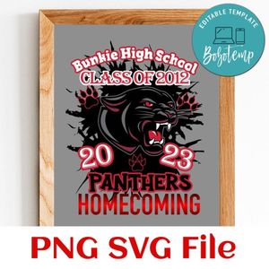 Bunkie High School 2023 Panthers comeming PNG design template