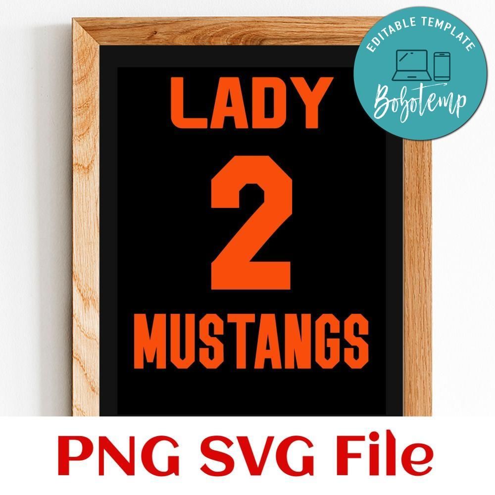 Lady 2 mustangs Customer Request PNG file template