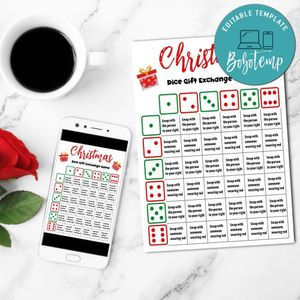 Dice Game Christmas Gift Exchange Customizable template instant download