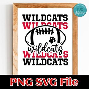 Wildcats football SVG PNG design template