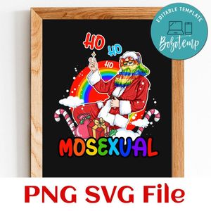 Ho Ho Ho Mosexual Gay Santa PNG SVG file template