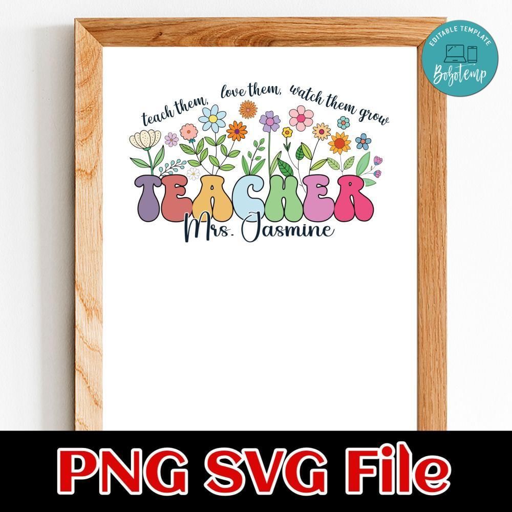 Groovy teacher PNG file template