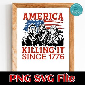 America Killing It Since 1776 Horror Movie SVG PNG design template