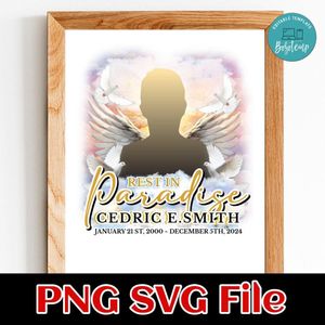 Rest in Paradise Memorial Customer Request PNG file template