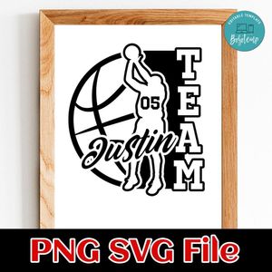 Basketball Custom Name Team Name and Number SVG design template