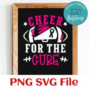 Cheer for the cure PNG design template