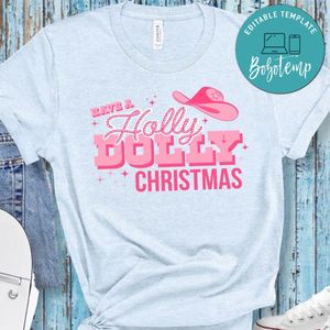 Retro Holly Dolly Disco Cowgirl Christmas Shirt