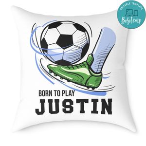 Soccer Pillow Cushion Customizable Template Instant Download