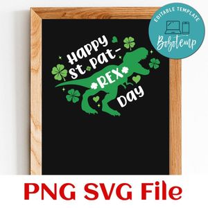Happy St PAT-REX day PNG file template