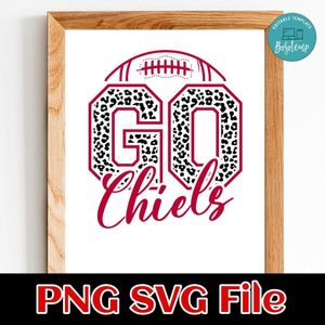 Lets Go Chiefs Leopard SVG PNG Customizable Instant Download
