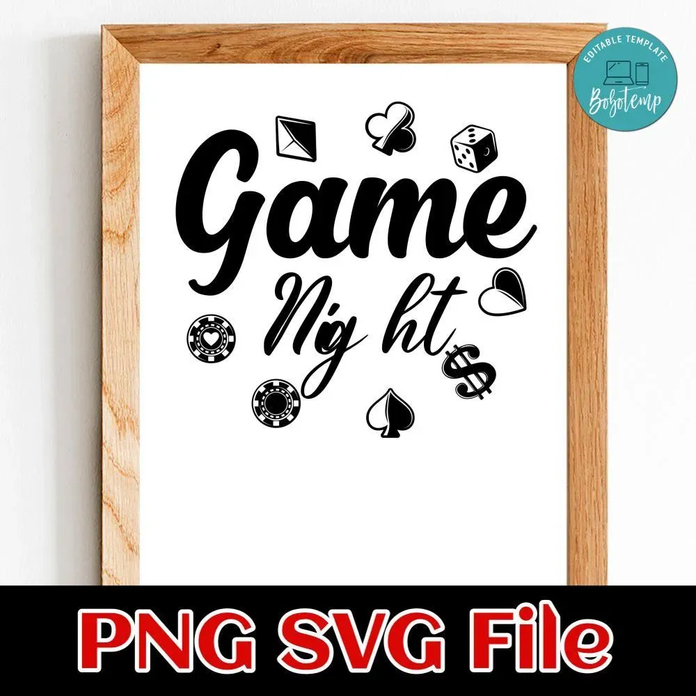 Game Night SVG PNG Customizable | Bobotemp
