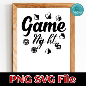 Game Night SVG PNG Customizable Instant Download